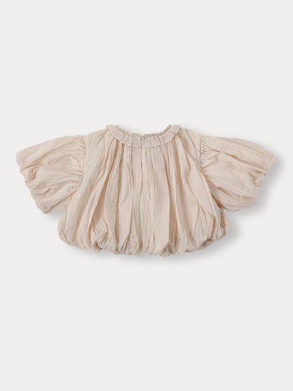 Ian Stripe Balloon Blouse - Pale Pink