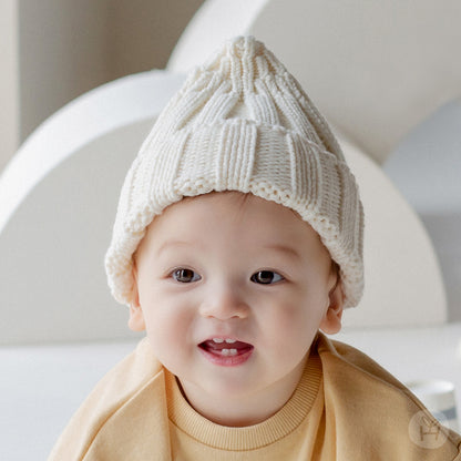 Sand knit baby beanie