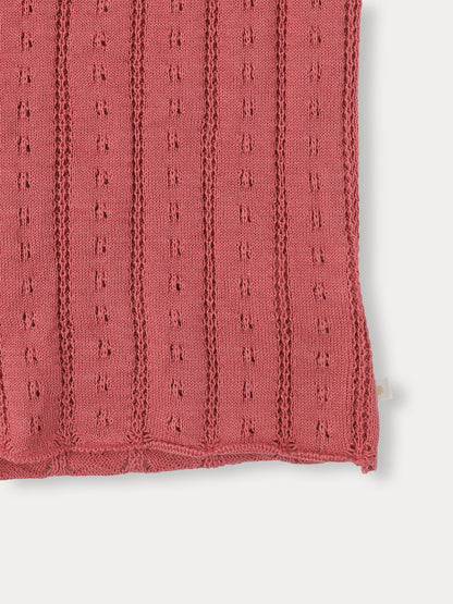 Flutter Eyelet Knit Sleeveless - Cherry Pink