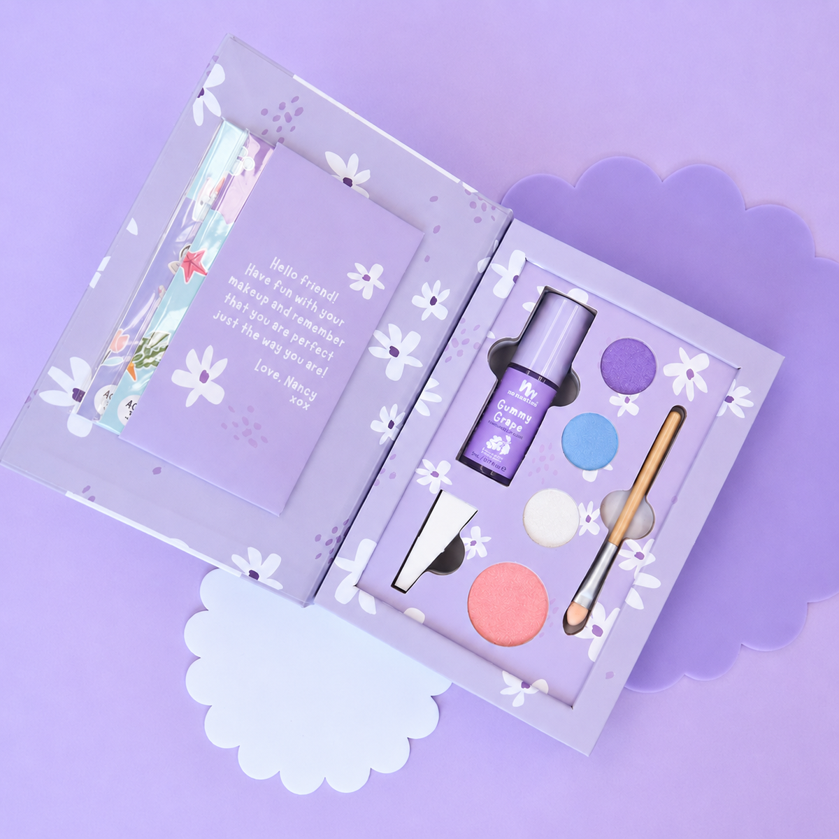 Nancy Purple Pressed Powder Kids Make Up Deluxe Box