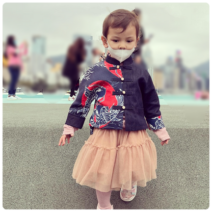 JoJo Kids Goldfish Denim Oriental Jacket