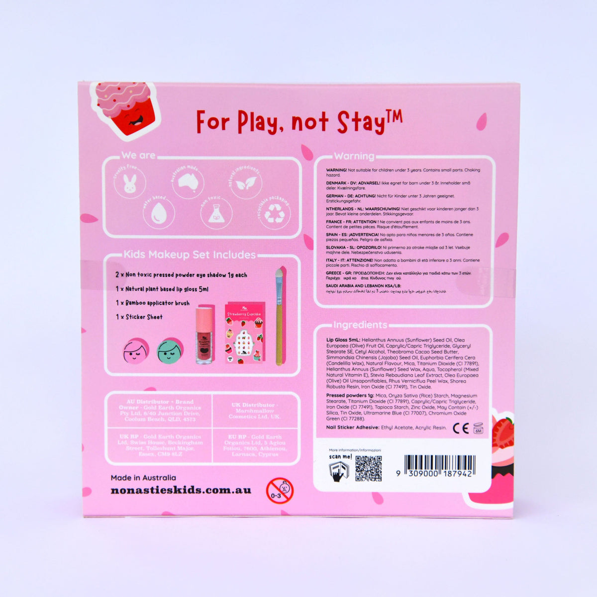 Strawberry Cupcake No Nasties Natural Makeup Gift Set