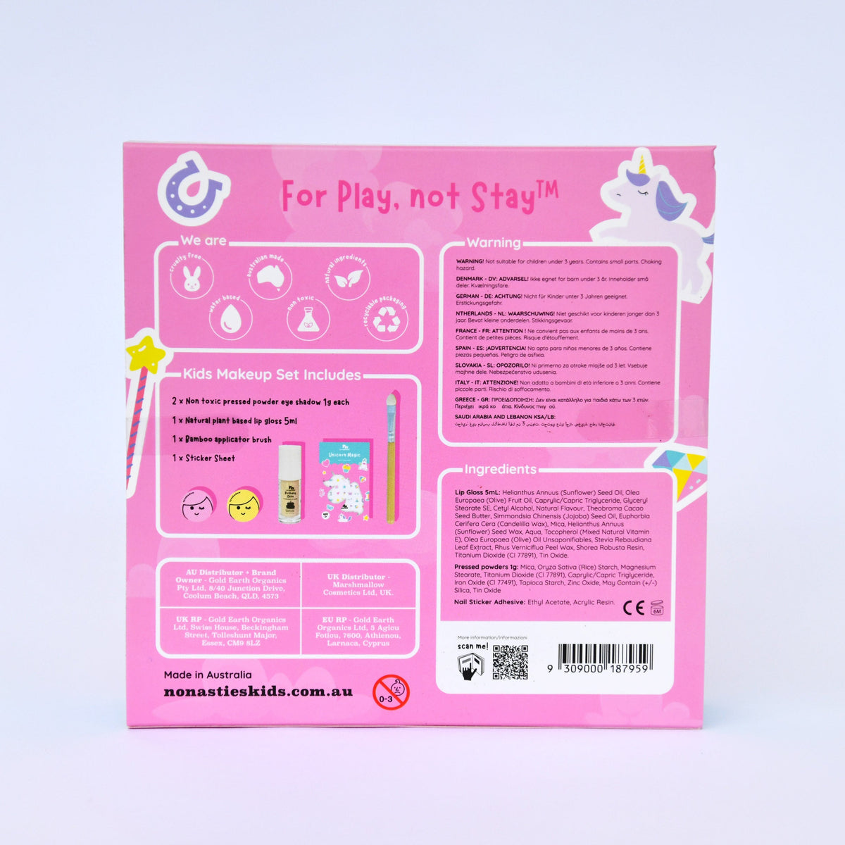 Unicorn Magic Natural No Nasties Kids Makeup Gift Set