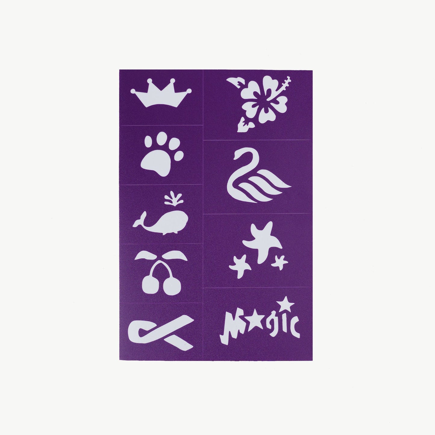 Reusable Adhesive Face Paint & Makeup Stencils - Purple