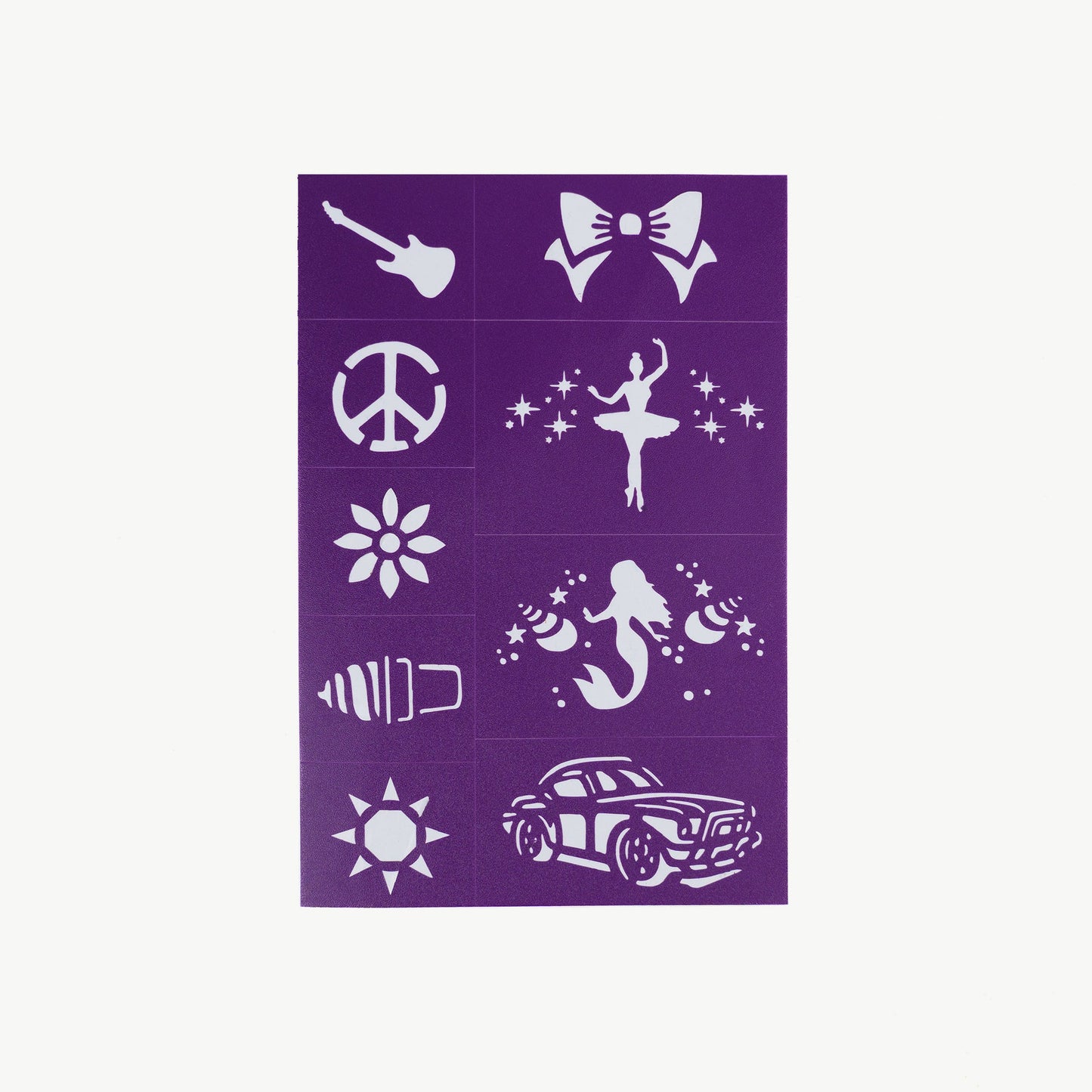 Reusable Adhesive Face Paint & Makeup Stencils - Purple