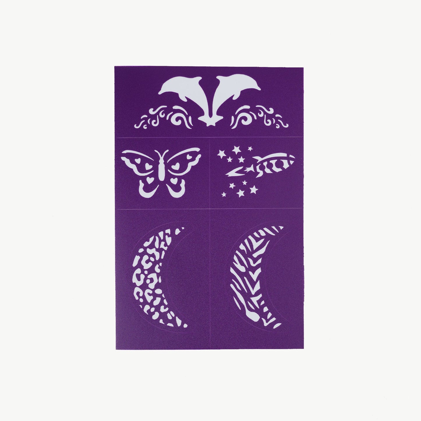 Reusable Adhesive Face Paint & Makeup Stencils - Purple