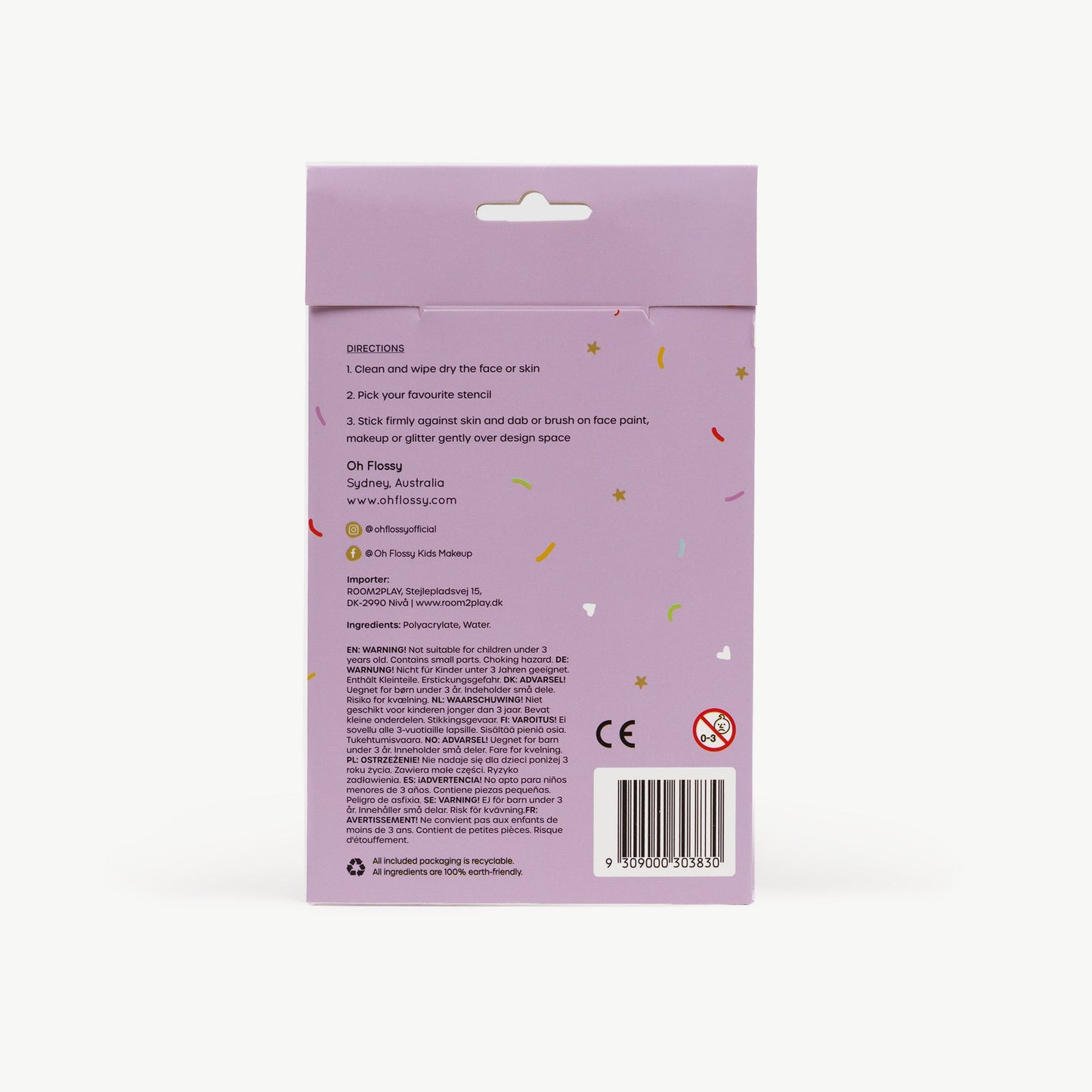 Reusable Adhesive Face Paint & Makeup Stencils - Purple