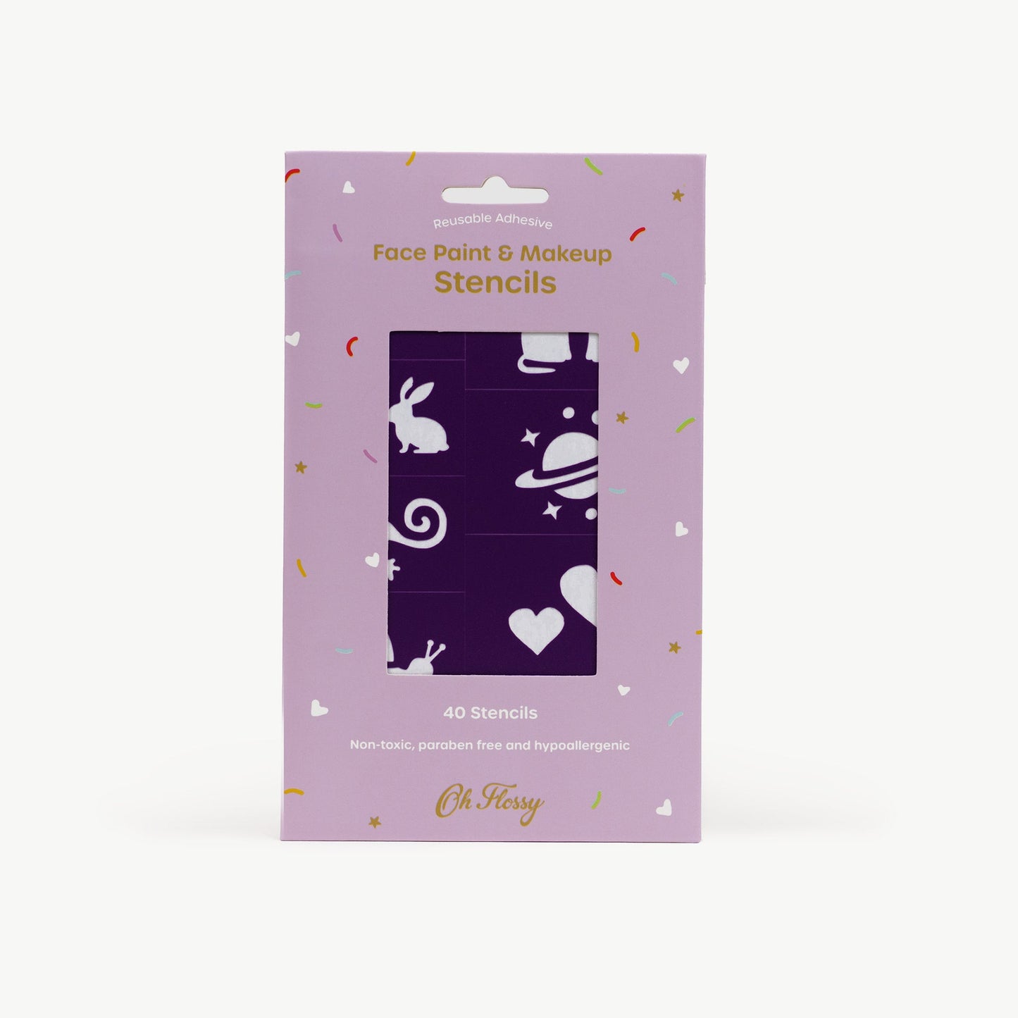 Reusable Adhesive Face Paint & Makeup Stencils - Purple