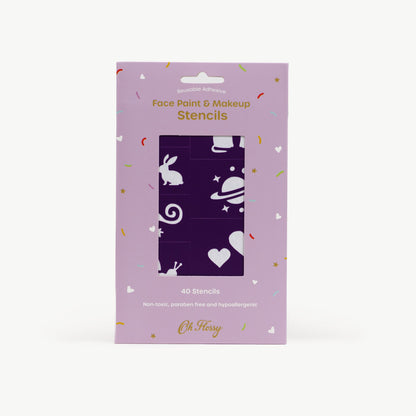 Reusable Adhesive Face Paint & Makeup Stencils - Purple