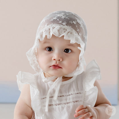 Mellow lace baby bonnet