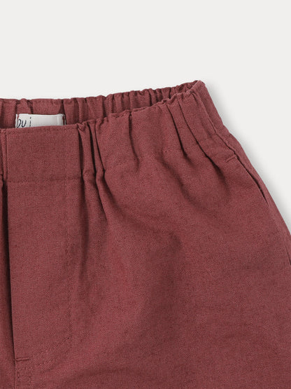 Cotton Linen Half PT - Brick