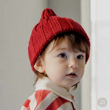 Sand knit baby beanie