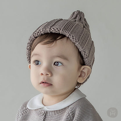 Sand knit baby beanie