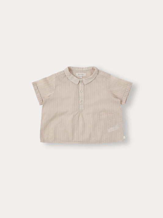 Ian Stripe Half Shirt - Pale