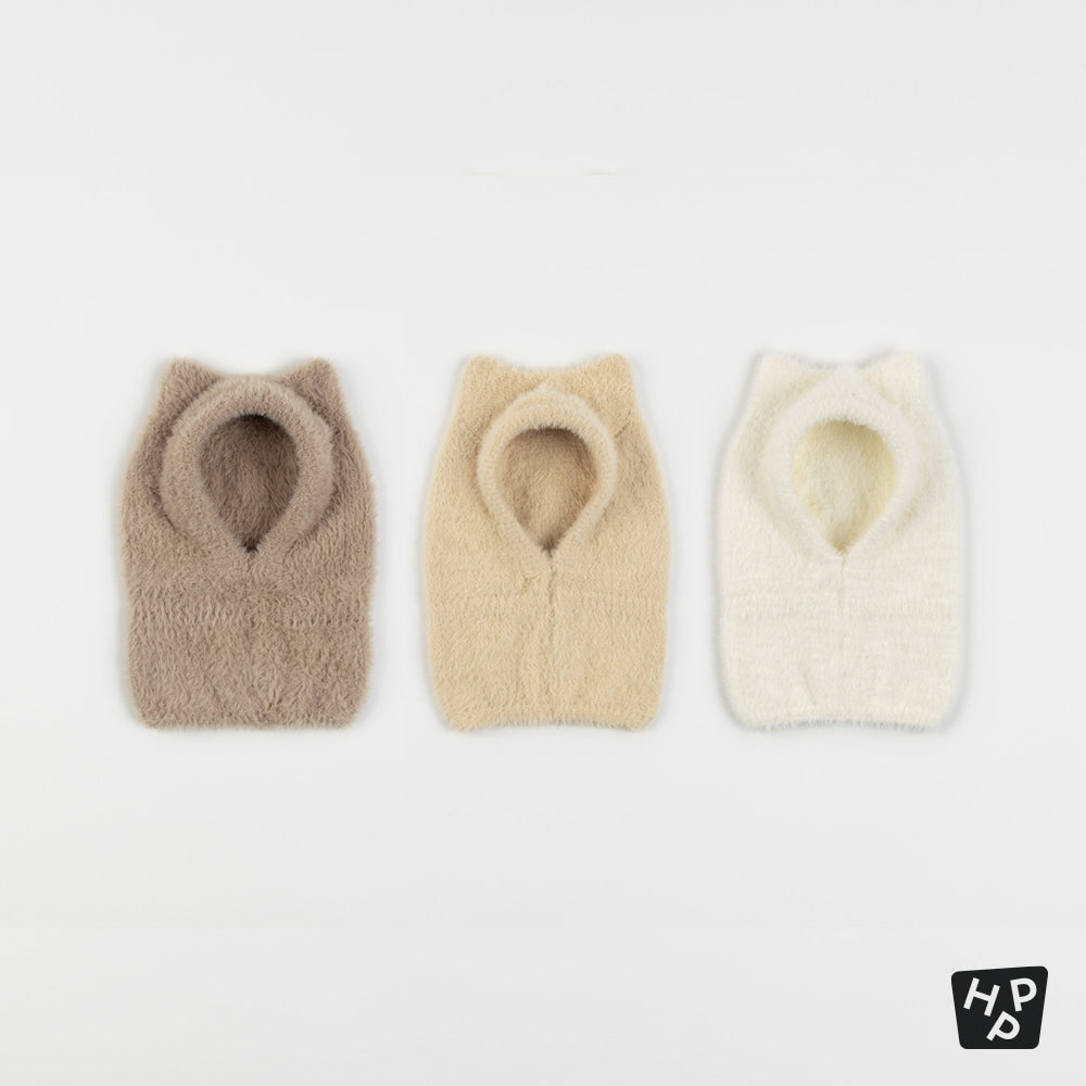 Mink Pluffle Knit Baby Balaclava