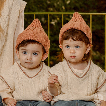 Sand knit baby beanie