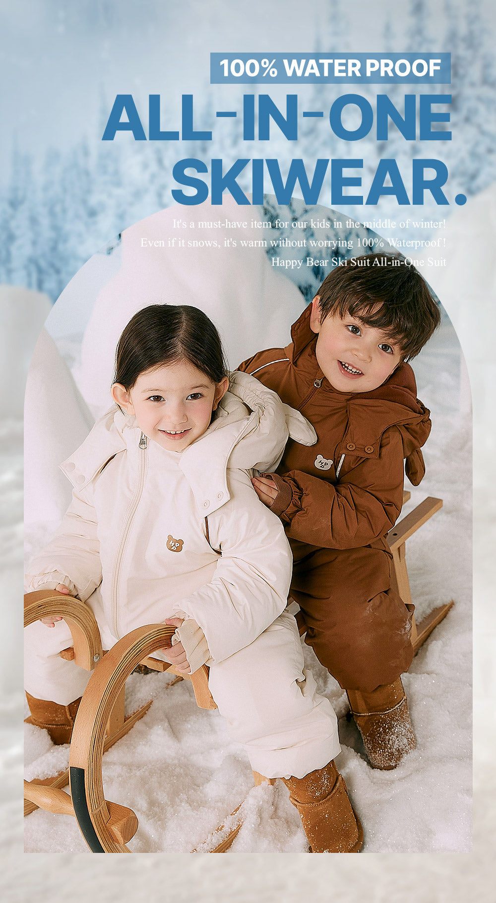 Happy Bear all-in-one snowsuit