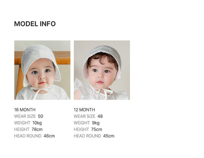 Hella lace baby bonnet