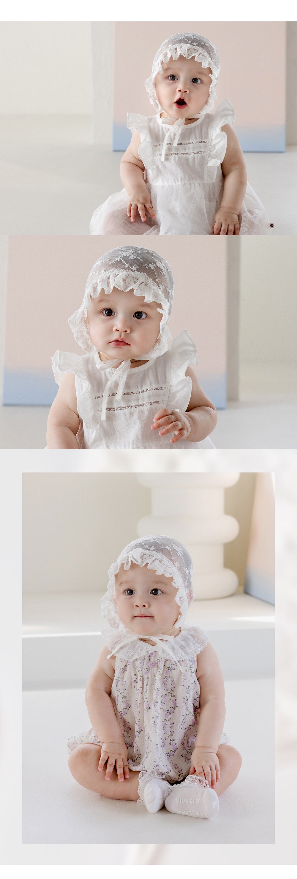 Mellow lace baby bonnet