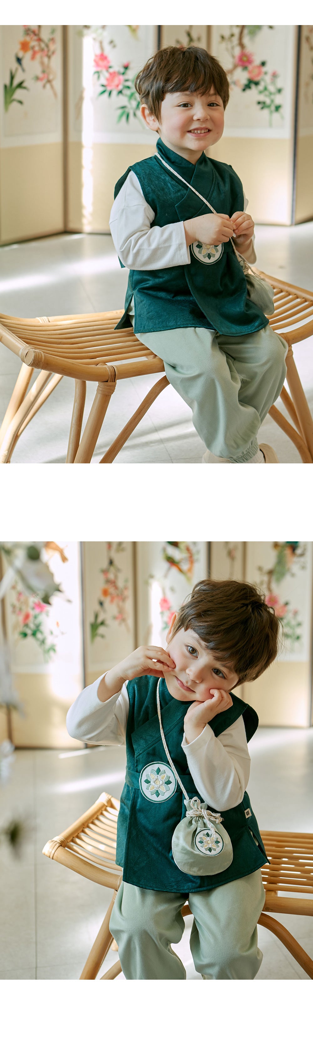 Onyunarae Hanbok Vest Top & Bottom Set (Boy)