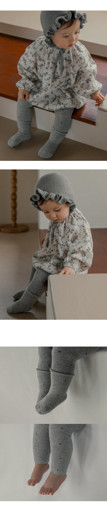 Polka baby leggings set