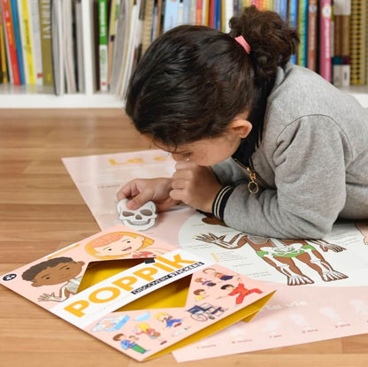 Poppik - Stickers poster - HUMAN BODY (3-7 years)