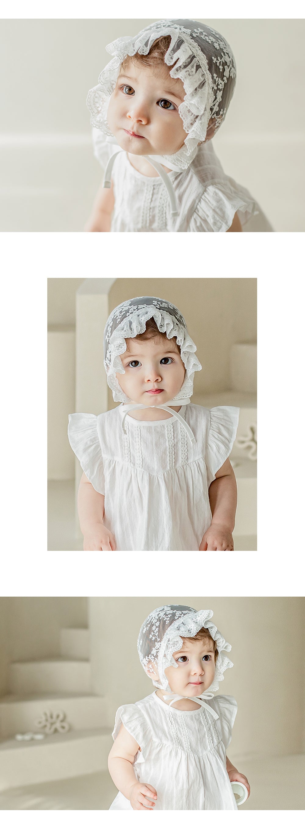Prina lace baby bonnet