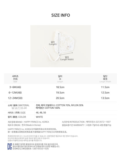 Prina lace baby bonnet