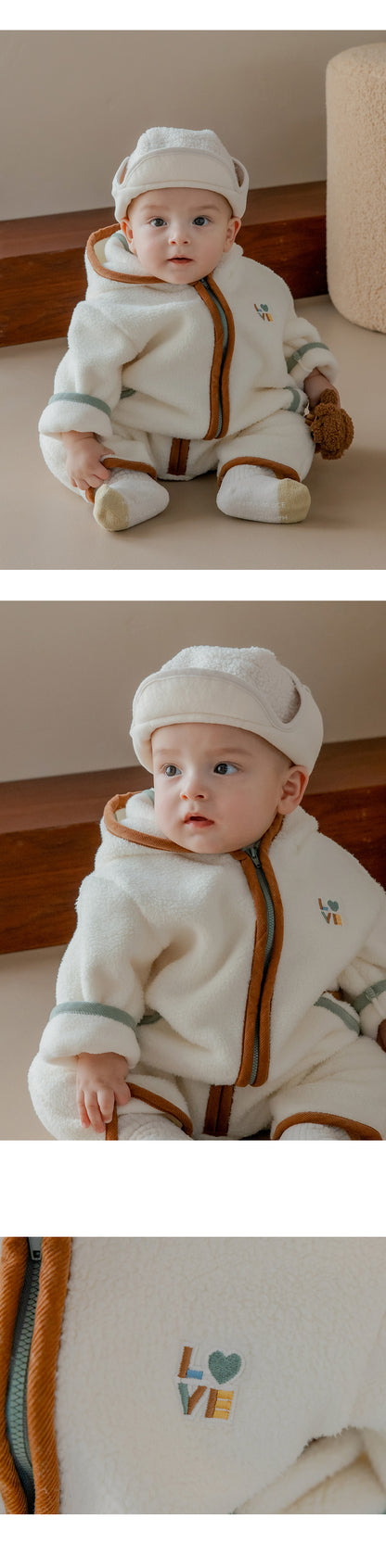 Roil Fleece Baby Coveralls