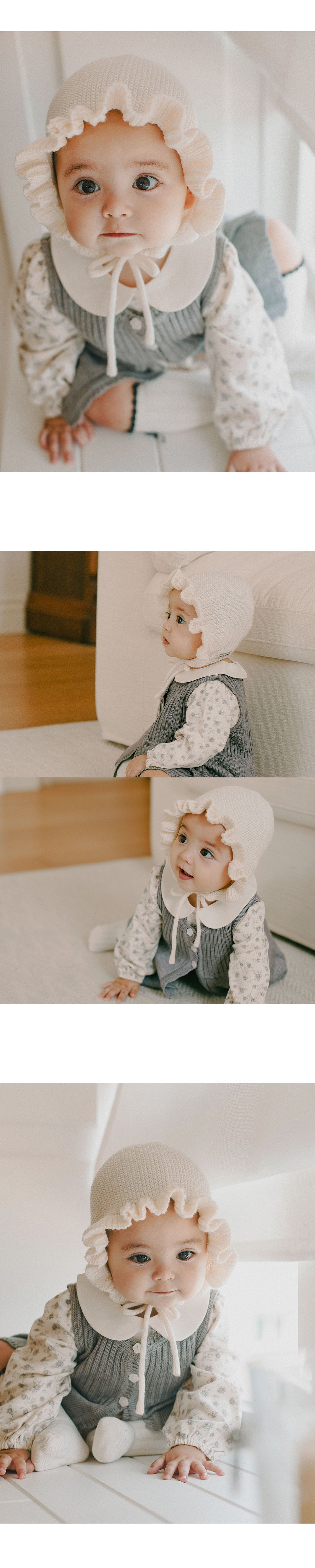 Rosen frill knit bonnet
