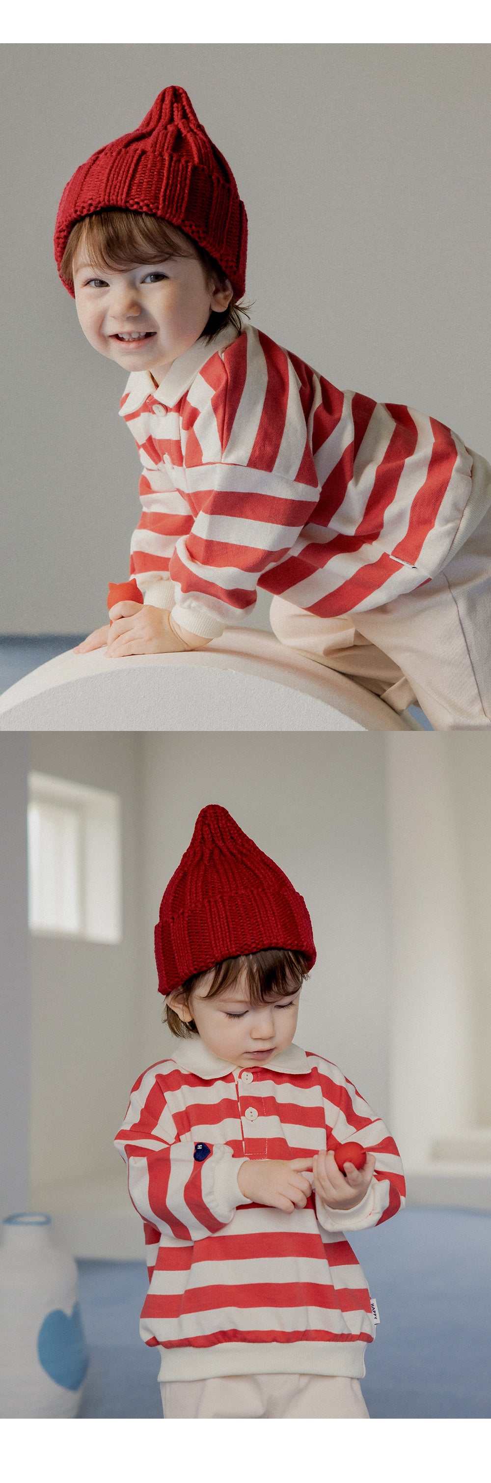 Sand knit baby beanie