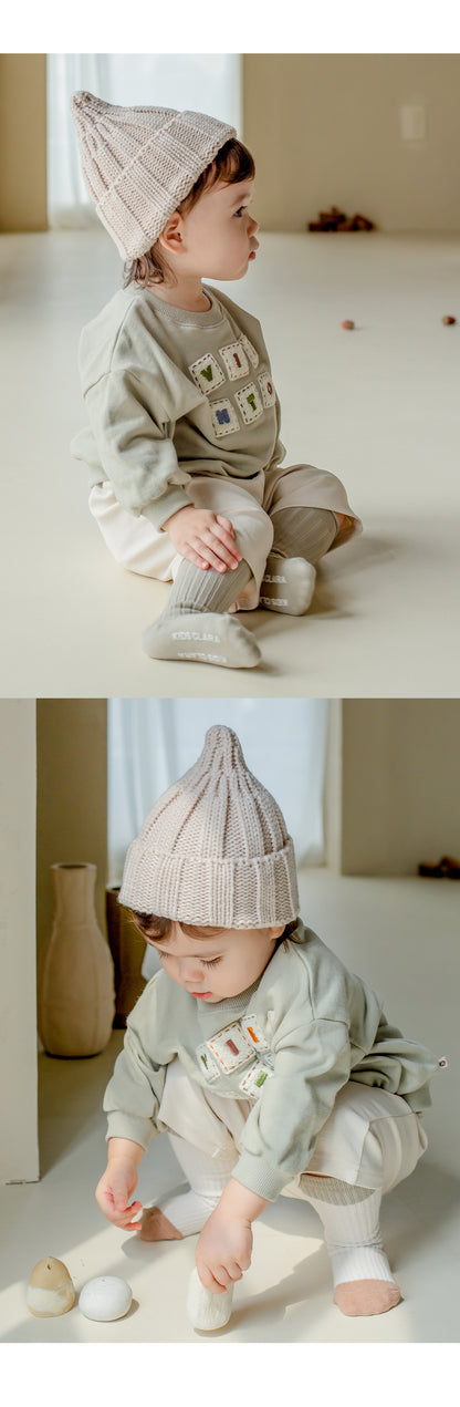 Sand knit baby beanie