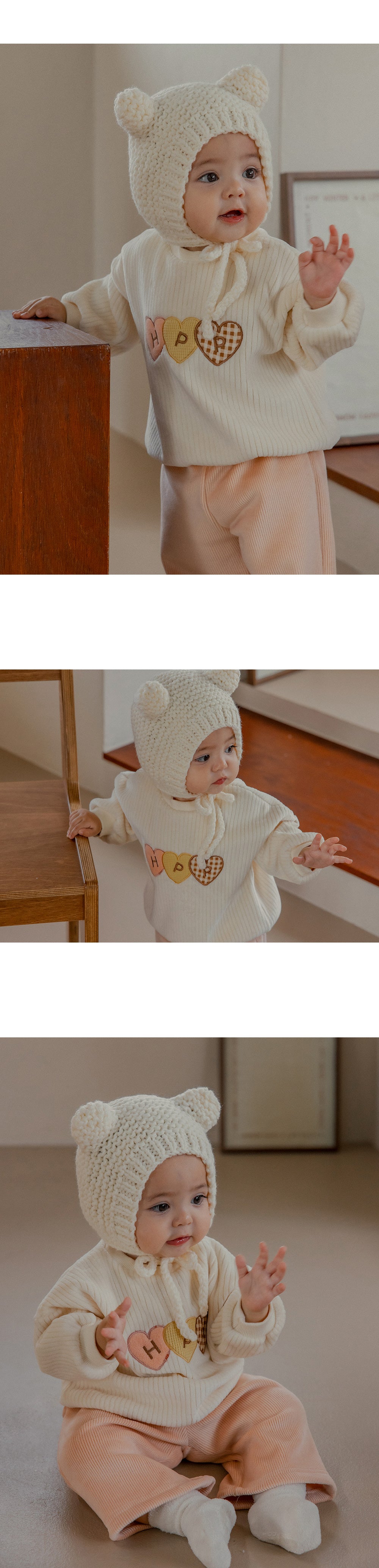 Cute Heart Print Kids' Sweater