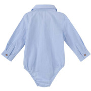 ARCHIE L/S BUTTON ROMPER - BLUE