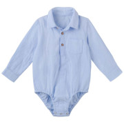 ARCHIE L/S BUTTON ROMPER - BLUE