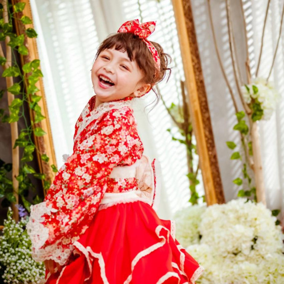 Japanese style new year kids dress set